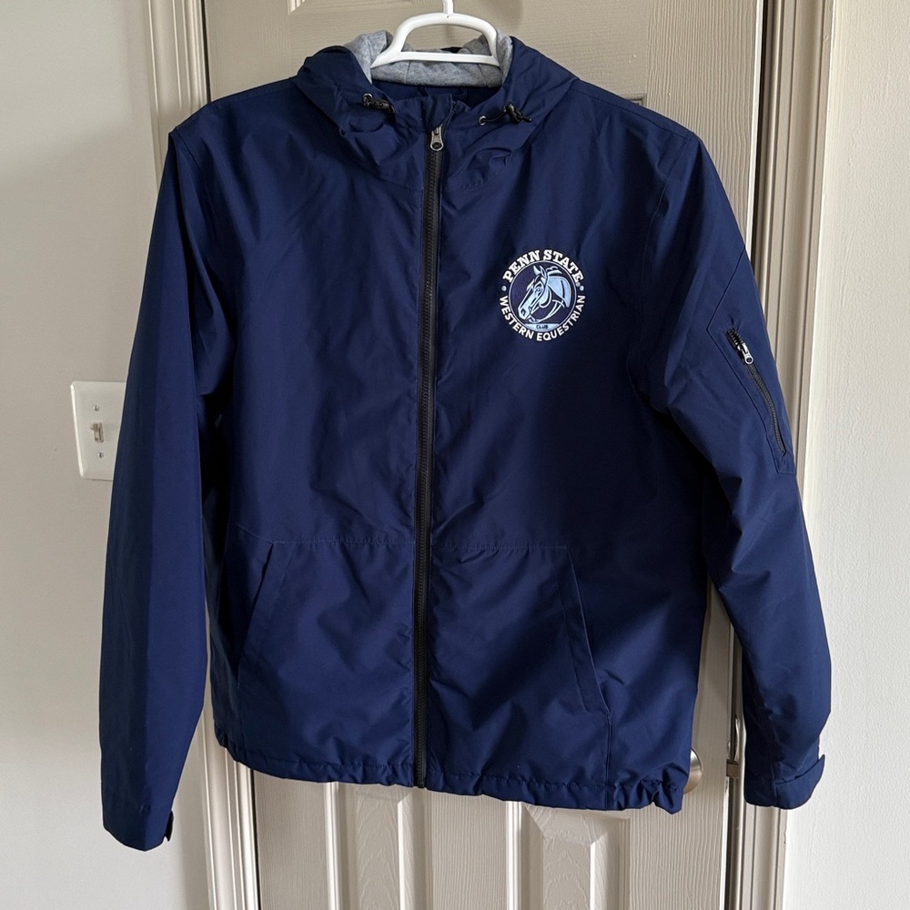 Penn State Western Equestrian Navy Blue Hooded Jacket Size Large EUC
